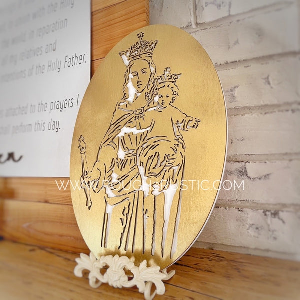 *PREORDER* Wood Mary, Help of Christians Portrait