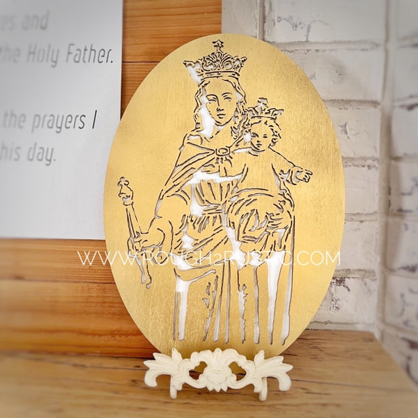 *PREORDER* Wood Mary, Help of Christians Portrait