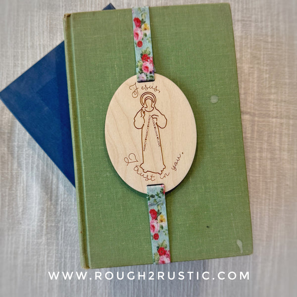 Divine Mercy Engraved Wood Bookmark