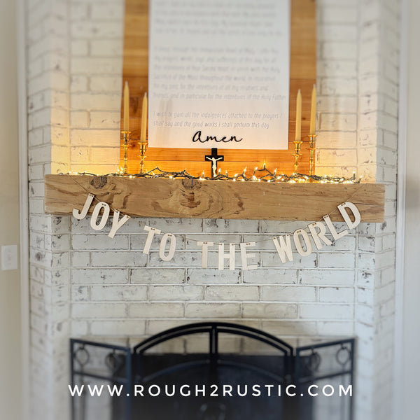 JOY TO THE WORLD Wood Garland