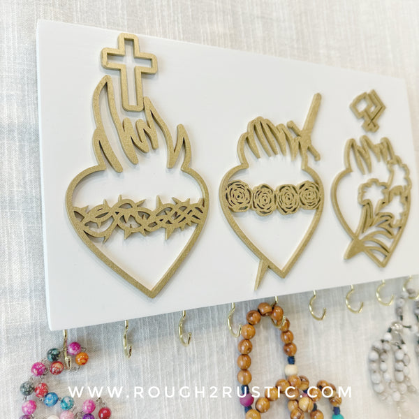 Holy Family Hearts Rosary Hanger