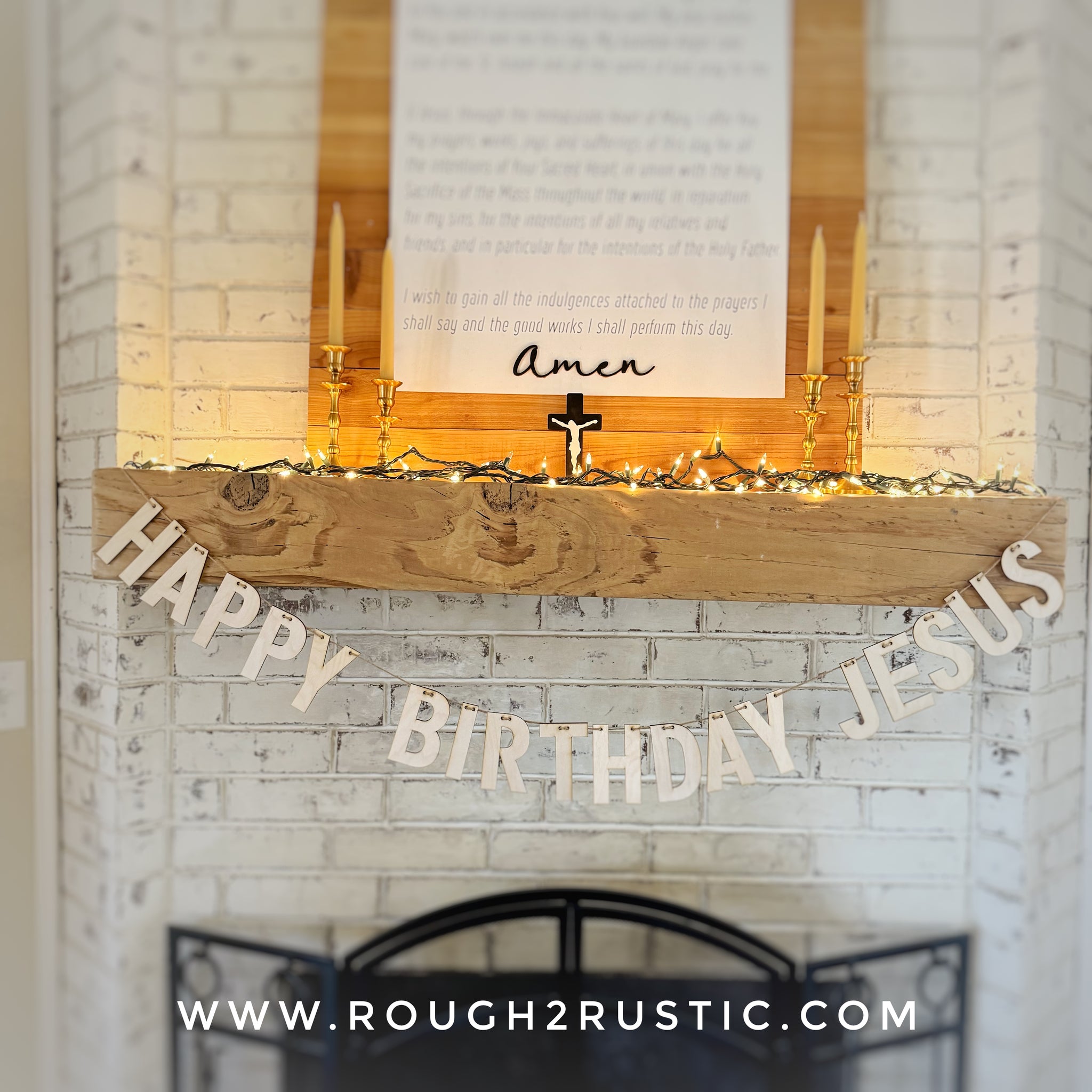 HAPPY BIRTHDAY JESUS Wood Garland