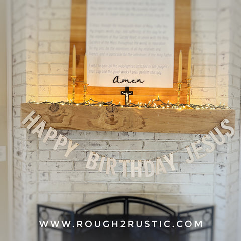 HAPPY BIRTHDAY JESUS Wood Garland