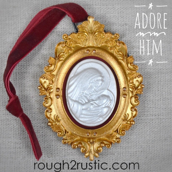 Gold and Red Framed Intaglio Ornaments
