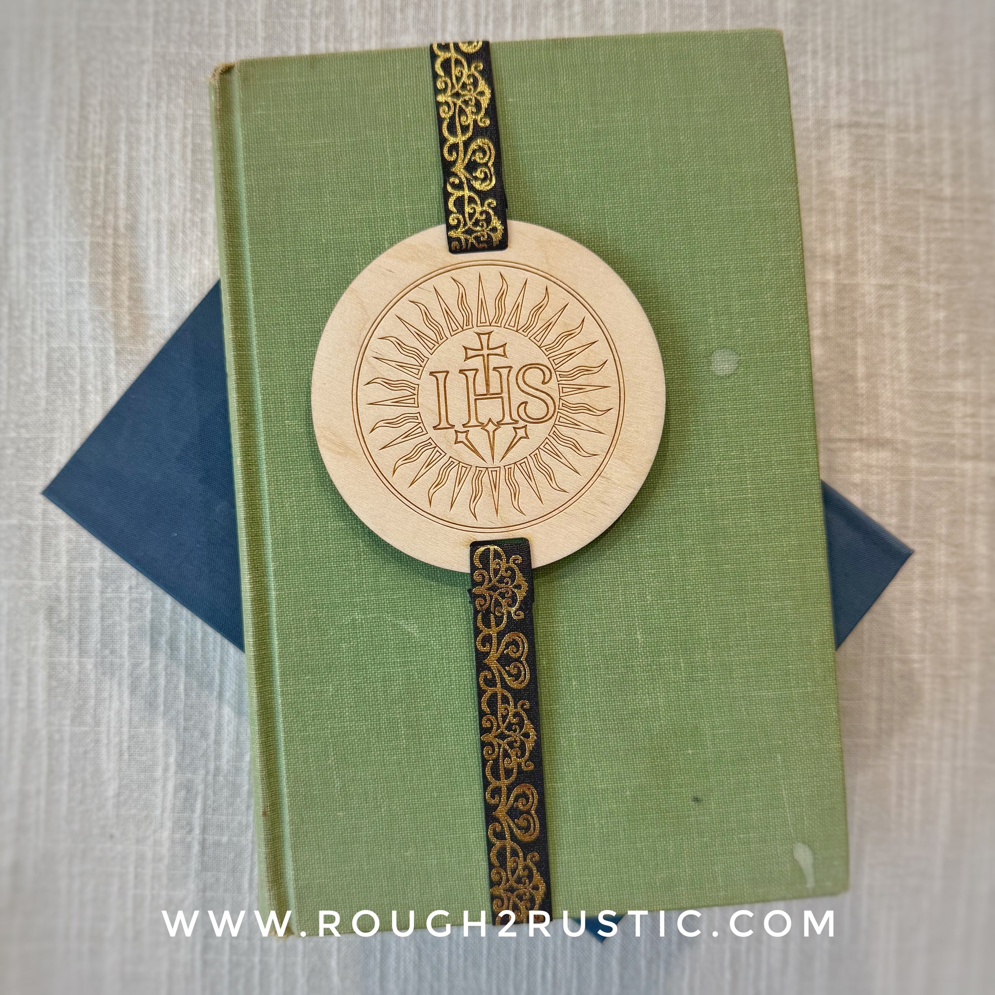 IHS Engraved Wood Bookmark