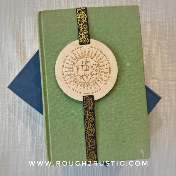 IHS Engraved Wood Bookmark