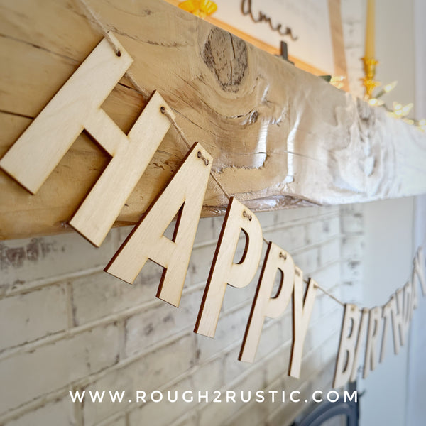 HAPPY BIRTHDAY JESUS Wood Garland