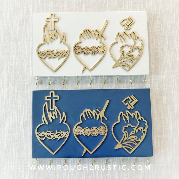 Holy Family Hearts Rosary Hanger
