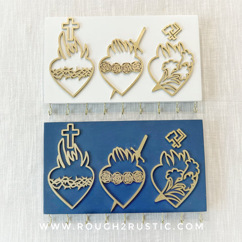 Holy Family Hearts Rosary Hanger