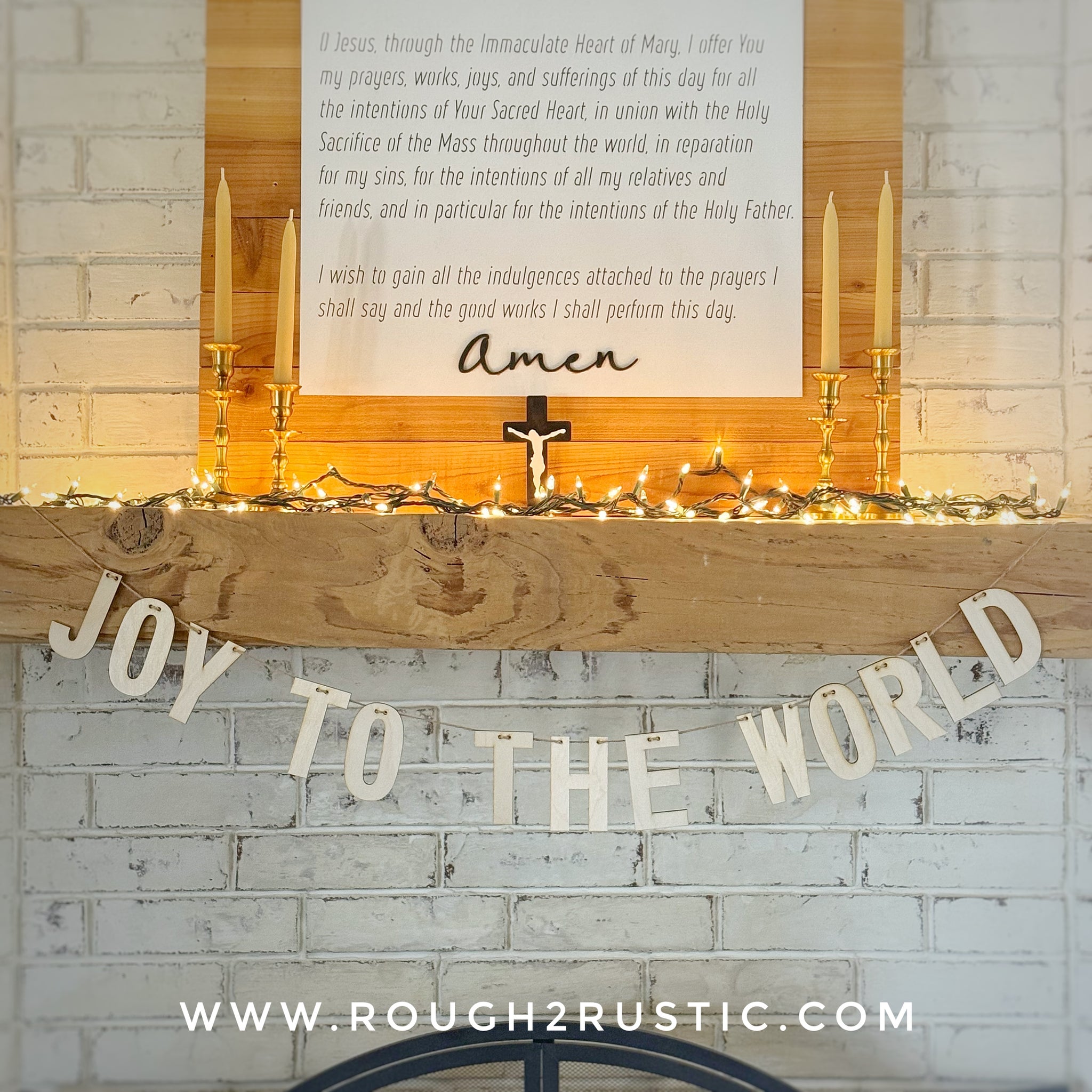 JOY TO THE WORLD Wood Garland