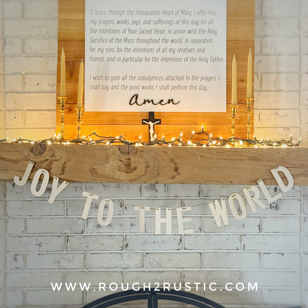 JOY TO THE WORLD Wood Garland