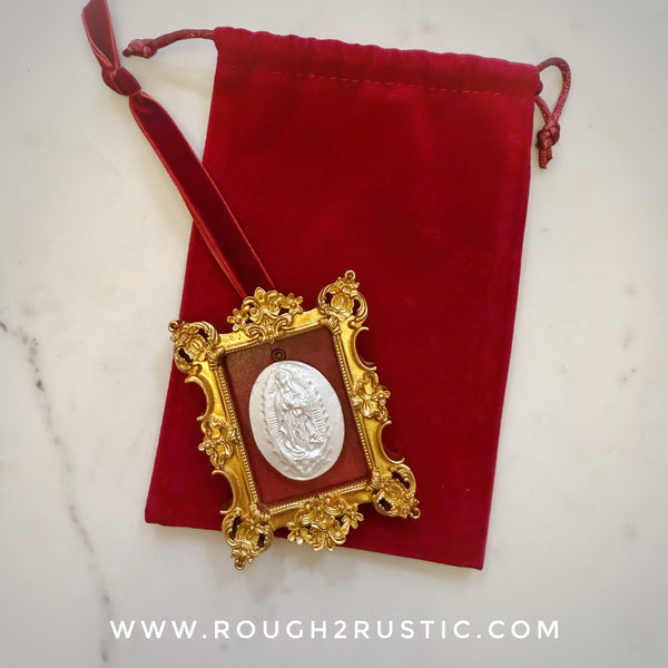 Gold and Red Framed Intaglio Ornaments