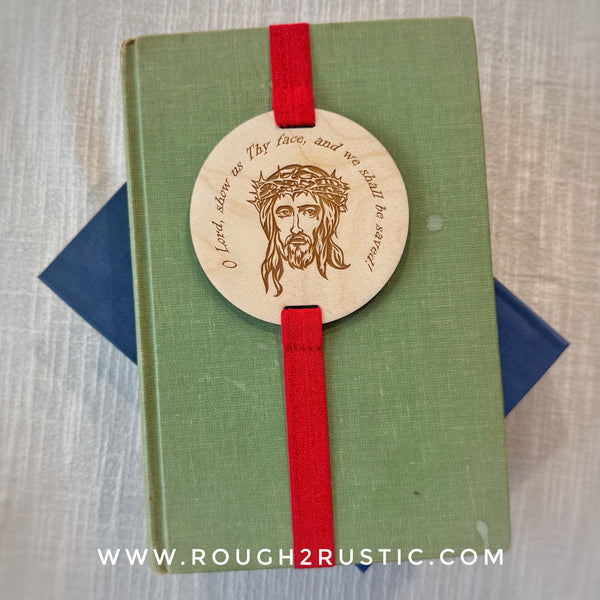 Holy Face of Jesus Engraved Wood Bookmark