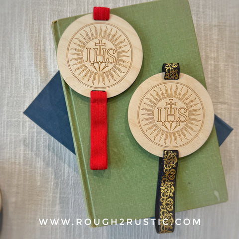 IHS Engraved Wood Bookmark