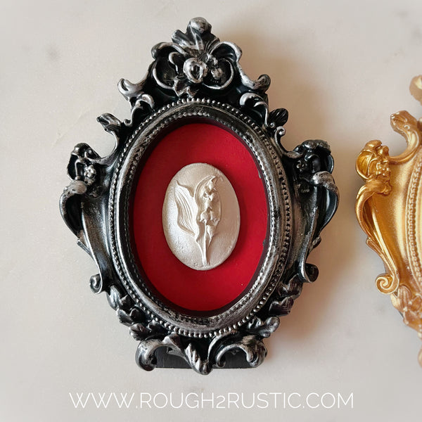 Sorrowful Mother 7 Blooms Lily of the Valley Intaglio in Mini Frame