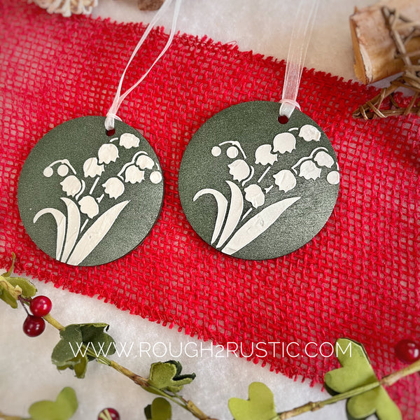 Sorrowful and St. Gianna Lily of the Valley Ornament set