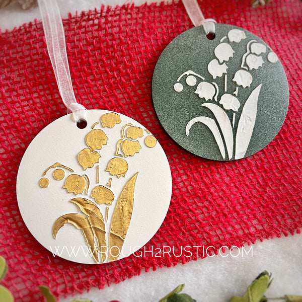 Sorrowful and St. Gianna Lily of the Valley Ornament set