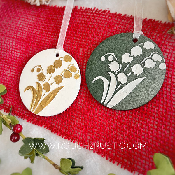 Sorrowful and St. Gianna Lily of the Valley Ornament set