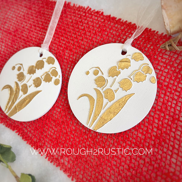 Sorrowful and St. Gianna Lily of the Valley Ornament set