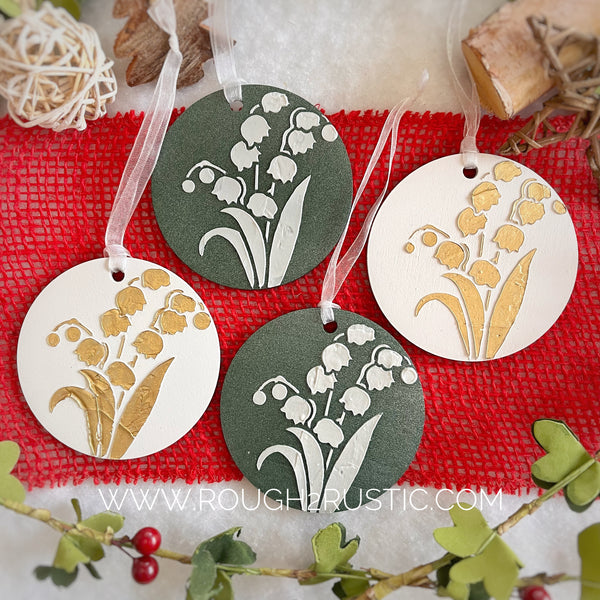 Sorrowful and St. Gianna Lily of the Valley Ornament set