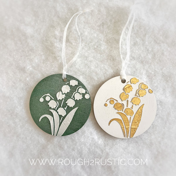 Sorrowful and St. Gianna Lily of the Valley Ornament set