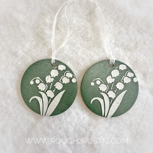 Sorrowful and St. Gianna Lily of the Valley Ornament set