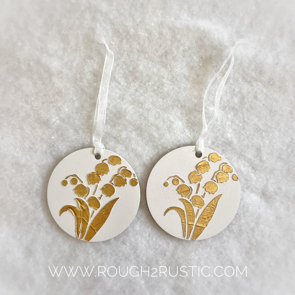 Sorrowful and St. Gianna Lily of the Valley Ornament set