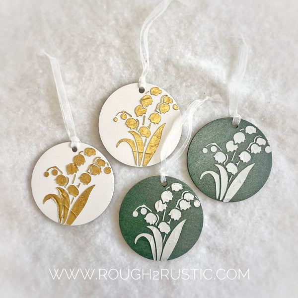 Sorrowful and St. Gianna Lily of the Valley Ornament set