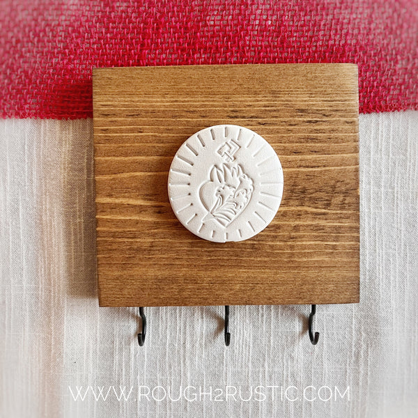 Holy Family Hearts Intaglio Rosary Hanger