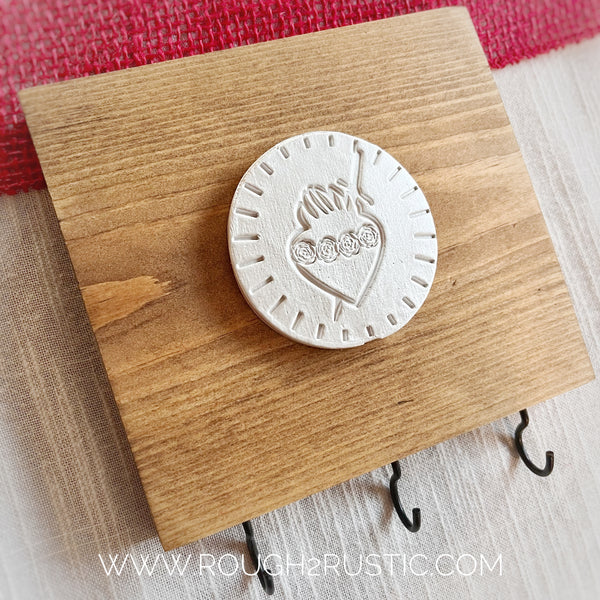Holy Family Hearts Intaglio Rosary Hanger