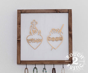 *PREORDER* Gold/White/Brown Hearts Rosary Hanger