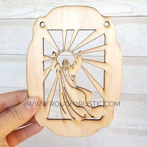 Resurrected Jesus Wooden Decor