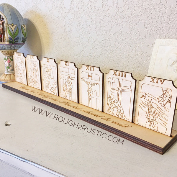 Imperfect Engraved Shelf-Sitter Stations of the Cross