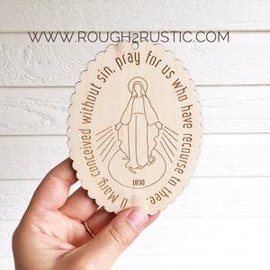 Engraved Natural Miraculous Medal - Front Only