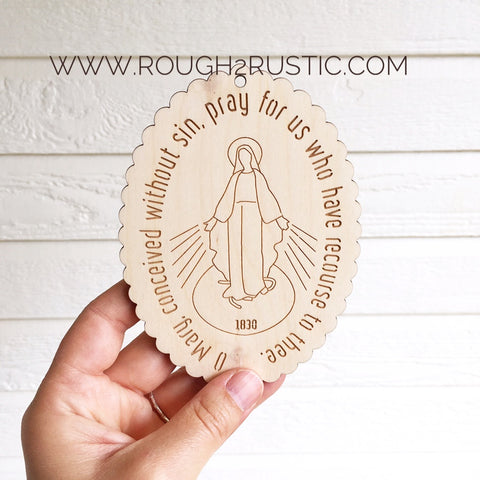 Engraved Natural Miraculous Medal - Front Only
