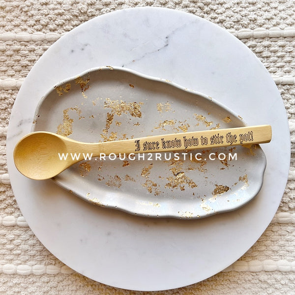12 Inch Engraved Bamboo Spoons