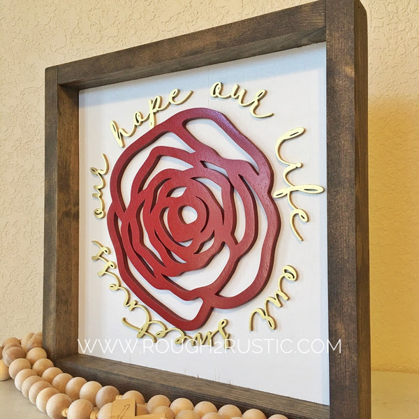 YOU CHOOSE YOUR COLORS for "our life our sweetness our hope" rose rosary hanger
