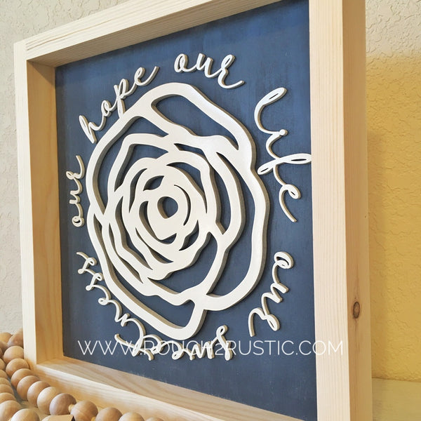 YOU CHOOSE YOUR COLORS for "our life our sweetness our hope" rose rosary hanger