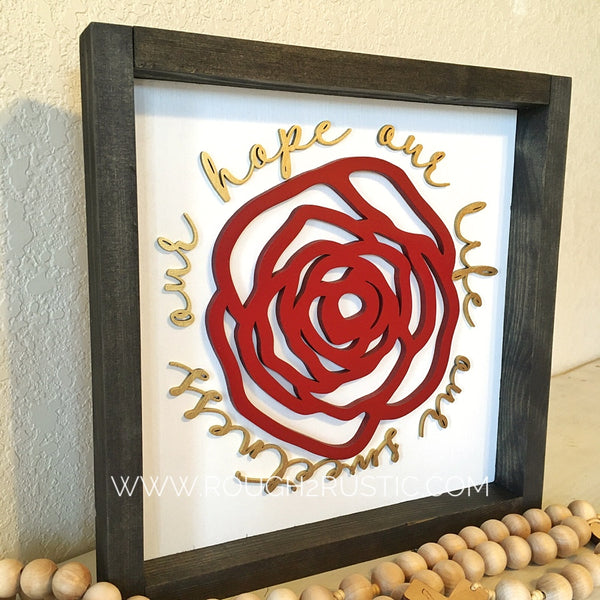 YOU CHOOSE YOUR COLORS for "our life our sweetness our hope" rose rosary hanger