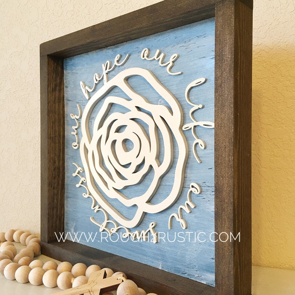 YOU CHOOSE YOUR COLORS for "our life our sweetness our hope" rose rosary hanger