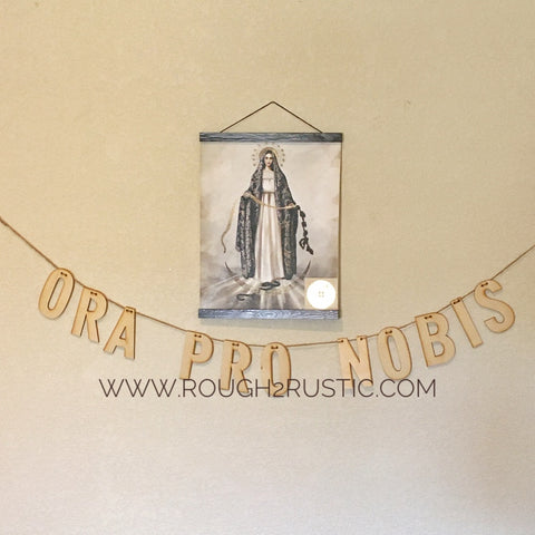 ORA PRO NOBIS Wood Garland