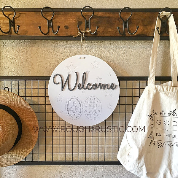 Miraculous Medal Welcome Sign