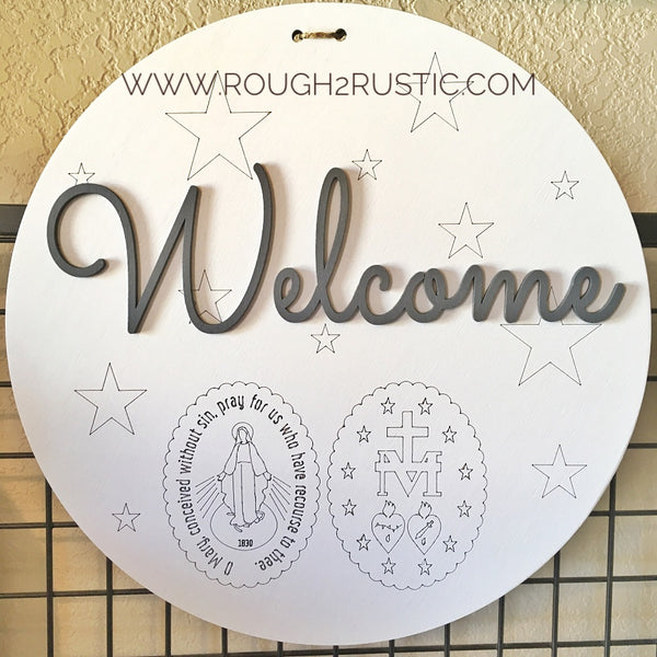 Miraculous Medal Welcome Sign