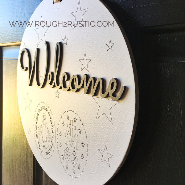 Miraculous Medal Welcome Sign