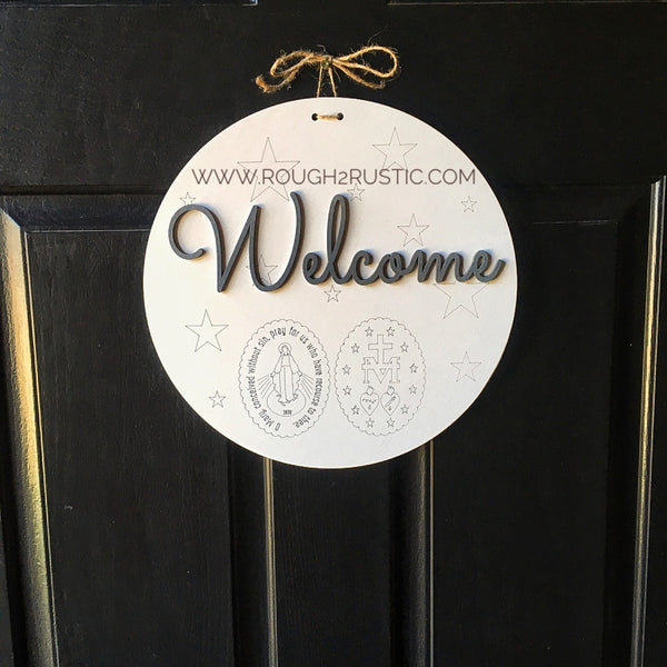 Miraculous Medal Welcome Sign