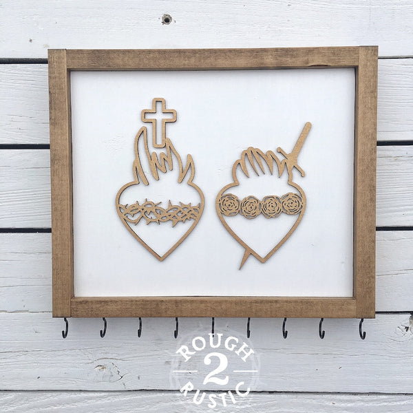 *PREORDER* Gold/White/Brown Hearts Rosary Hanger