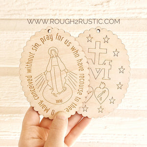 Engraved Miraculous Medal Set - Front and Back
