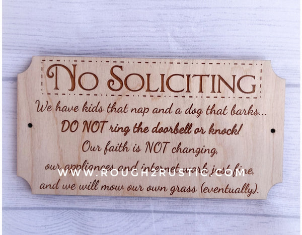 No Soliciting Signs - 3 options