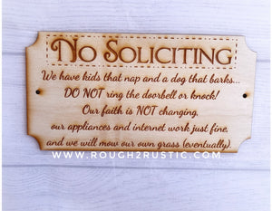 No Soliciting Signs - 3 options