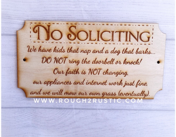 No Soliciting Signs - 3 options